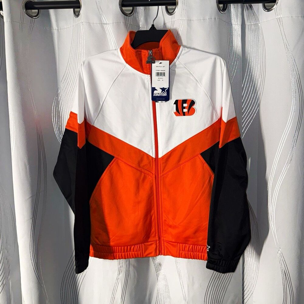 Starter Cincinnati Bengals NFL Full Zip Jacket Orange/White/Black Size M
